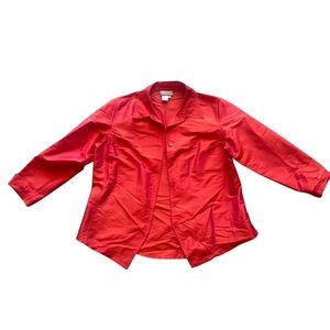 Coldwater Creek Scarlet Silk Blouse, Size Petite Medium, Iridescent Orange